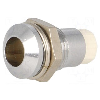 LED holder | 5mm | chromium | metal | convex | with plastic plug