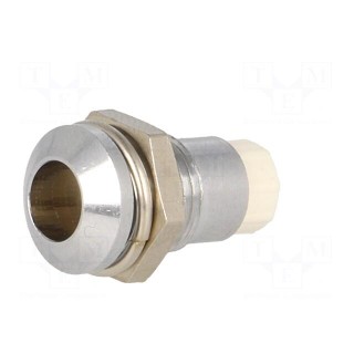 LED holder | 5mm | chromium | metal | convex | with plastic plug