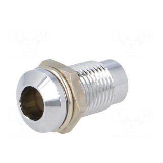 LED holder | 5mm | Cutout: Ø8mm | Body: silver | Body plating: chrome