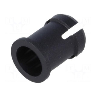 LED holder | 5mm | one-piece | black | UL94V-2 | L: 9mm | Mat: polyamide
