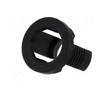 LED holder | 5mm | one-piece | black | UL94V-2 | L: 6.1mm | Mat: polyamide