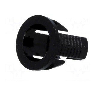 LED holder | 5mm | one-piece | black | UL94V-2 | L: 7.1mm | Mat: polyamide