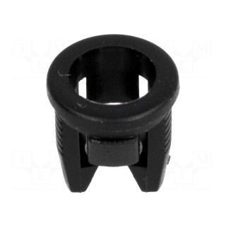 LED holder | 5mm | one-piece | black | UL94V-2 | L: 8mm | Mat: polyamide