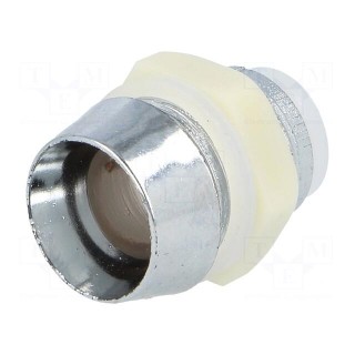 LED holder | 8mm | chromium | ABS | concave | L2: 11.5mm
