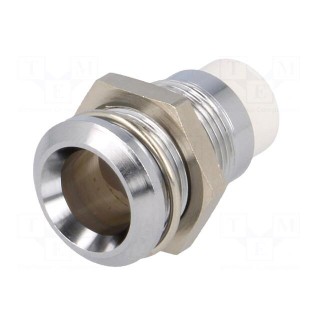 LED holder | 8mm | chromium | metal | concave | with plastic plug
