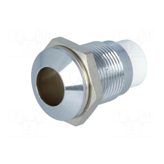 LED holder | 8mm | chromium | metal | convex | with plastic plug