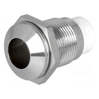 LED holder | 8mm | chromium | metal | convex | with plastic plug