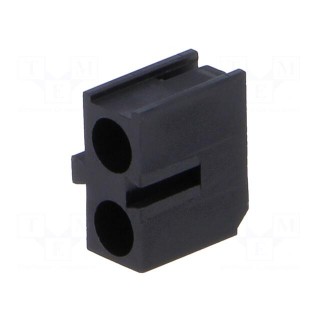 LED housing | 3mm | polyamide | angular | black | No.of diodes: 2