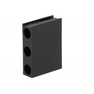 LED housing | 3mm | polyamide | angular | black | UL94V-2 | H: 17mm