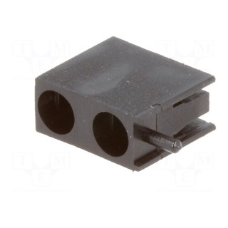 LED housing | 3mm | polyamide | angular | black | UL94V-2 | H: 9.6mm