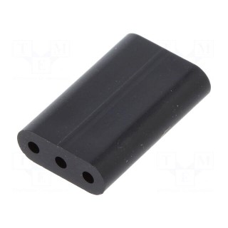 Spacer sleeve | LED | ØLED: 3mm | L: 12.7mm | black | UL94V-0 | Mat: PVC