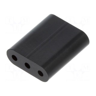 Spacer sleeve | LED | ØLED: 3mm | L: 9.5mm | black | UL94V-0 | Mat: PVC