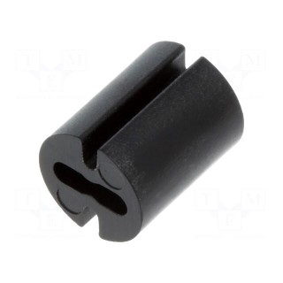 Spacer sleeve | LED | Øout: 4.8mm | ØLED: 3mm | L: 6mm | black | UL94V-0