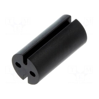 Spacer sleeve | LED | Øout: 4.8mm | ØLED: 3mm | L: 9.5mm | black | UL94HB