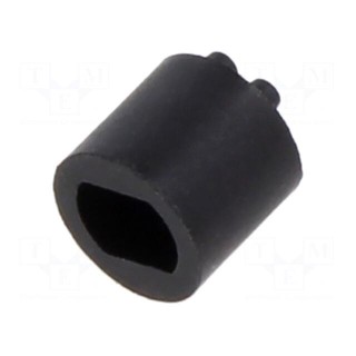 Spacer sleeve | LED | Øout: 5.1mm | ØLED: 3mm | L: 5.1mm | black | UL94V-0