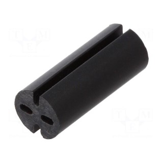 Spacer sleeve | LED | Øout: 5.1mm | ØLED: 5mm | L: 12mm | black | UL94V-0