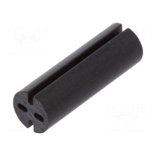 Spacer sleeve | LED | Øout: 5.1mm | ØLED: 5mm | L: 15mm | black | UL94V-0