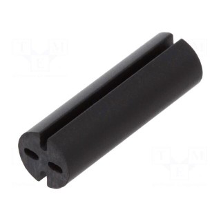 Spacer sleeve | LED | Øout: 5.1mm | ØLED: 5mm | L: 16mm | black | UL94V-0