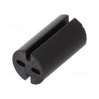 Spacer sleeve | LED | Øout: 5.1mm | ØLED: 5mm | L: 9mm | black | UL94V-0