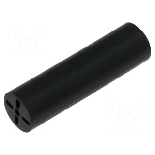 Spacer sleeve | LED | Øout: 6.5mm | ØLED: 5mm | L: 22.9mm | black | UL94V-0