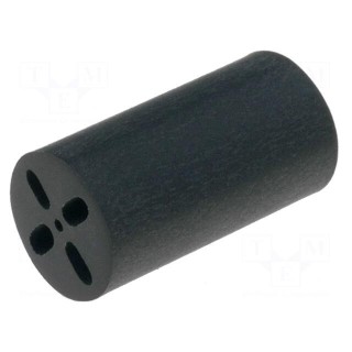 Spacer sleeve | LED | Øout: 6.5mm | ØLED: 5mm | L: 17.8mm | black | UL94V-0