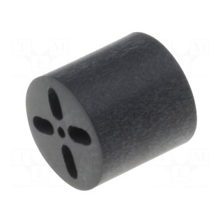 Spacer sleeve | LED | Øout: 6.5mm | ØLED: 5mm | L: 6.4mm | black | UL94V-0