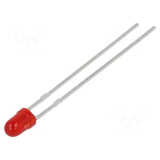 LED | 2.9mm | red | 6mcd | 60° | Front: convex | 2÷2.5V | No.of term: 2