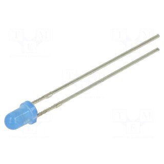 LED | 3mm | blue | 500÷750mcd | 30° | Front: convex | 5V | No.of term: 2