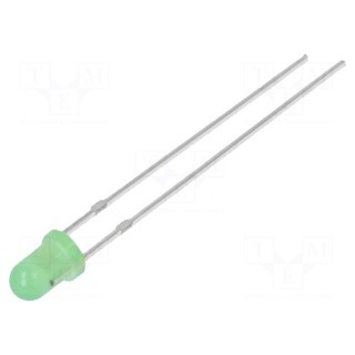 LED | 3mm | green | 100÷150mcd | 30° | Front: convex | 12V | No.of term: 2