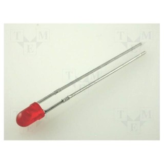 LED | 3mm | red | 0.8÷5mcd | 60° | Front: convex | 1.75÷2.5V | No.of term: 2