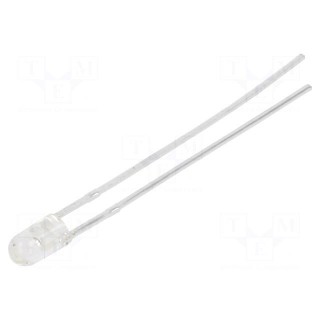 LED | 3mm | red | 1000mcd | 30° | Front: convex | 1.6÷2.4V | No.of term: 2