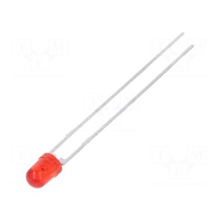 LED | 3mm | red | 10÷15mcd | 22° | Front: convex | 2÷3V | No.of term: 2