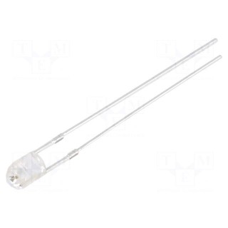 LED | 3mm | red | 1560÷2180mcd | 60° | Front: convex | 15V | No.of term: 2
