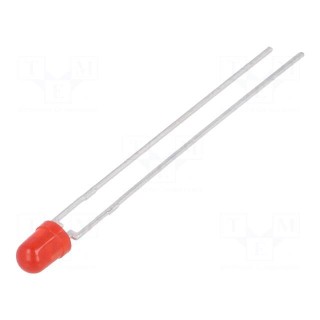 LED | 3mm | red | 2.5÷6mcd | 120° | Front: convex | 2÷3V | No.of term: 2