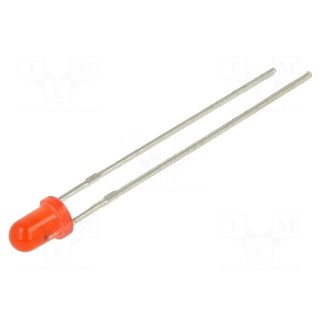 LED | 3mm | red | 220÷330mcd | 30° | Front: convex | 5V | No.of term: 2