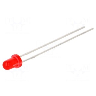 LED | 3mm | red | 23÷110mcd | 90° | Front: convex | 2÷2.5V | No.of term: 2