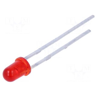 LED | 3mm | red | 250mcd | 30° | Front: convex | 2.4V | No.of term: 2
