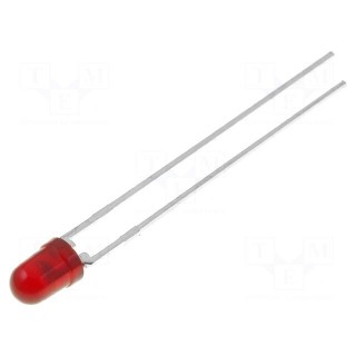 LED | 3mm | red | 2mcd | 50° | Front: convex | 1.7÷2V | No.of term: 2