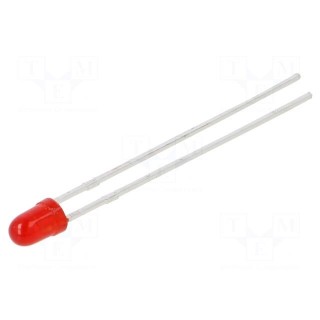 LED | 3mm | red | 30÷80mcd | 50° | Front: convex | 1.75÷2.2V | No.of term: 2