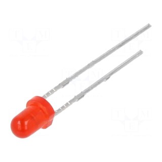 LED | 3mm | red | 40÷80mcd | 50° | Front: convex | 1.7÷2.4V | No.of term: 2