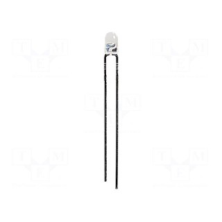 LED | 3mm | turquoise | 800mcd | 20° | Front: convex | 3.5÷4V | Pitch: 2.5mm