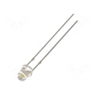 LED | 3mm | white cold | 1560÷1800mcd | 140° | Front: flat | Pitch: 2.54mm