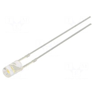 LED | 3mm | white warm | 1120÷1560mcd | 140° | Front: flat | 5V | -30÷85°C