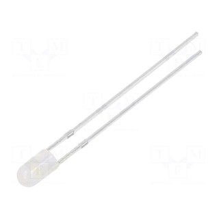 LED | 3mm | white warm | 30° | Front: convex | 2.8÷3.6V | No.of term: 2