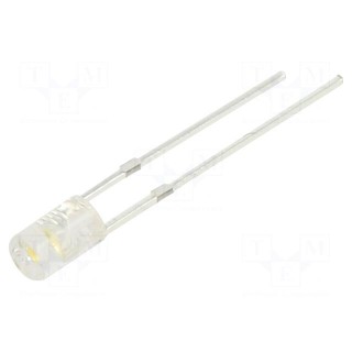 LED | 3mm | white warm | 450÷600mcd | 100° | Front: flat | 2.7÷3.2V