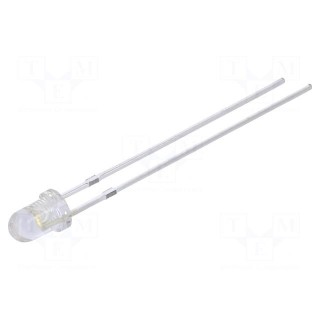 LED | 3mm | white warm | 5800÷7000mcd | 30° | Front: convex | 2.9÷3.6V