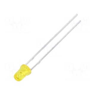 LED | 3mm | yellow | 10÷20mcd | 50° | Front: convex | No.of term: 2