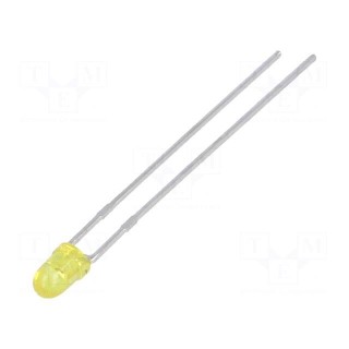 LED | 3mm | yellow | 8÷30mcd | 34° | Front: convex
