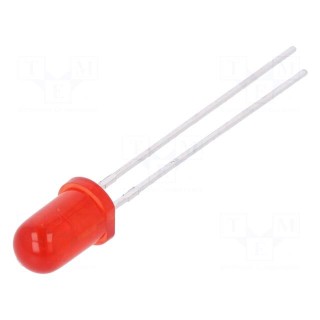 LED | 5mm | red | 25÷50mcd | 30° | Front: convex | 1.9÷2.3V | No.of term: 2