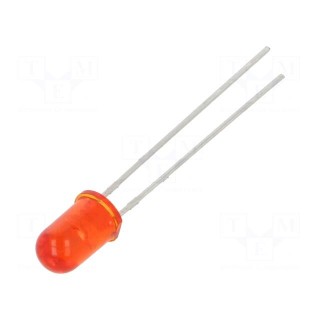 LED | 5mm | red | 400mcd | 25° | Front: convex | 2.4V | No.of term: 2